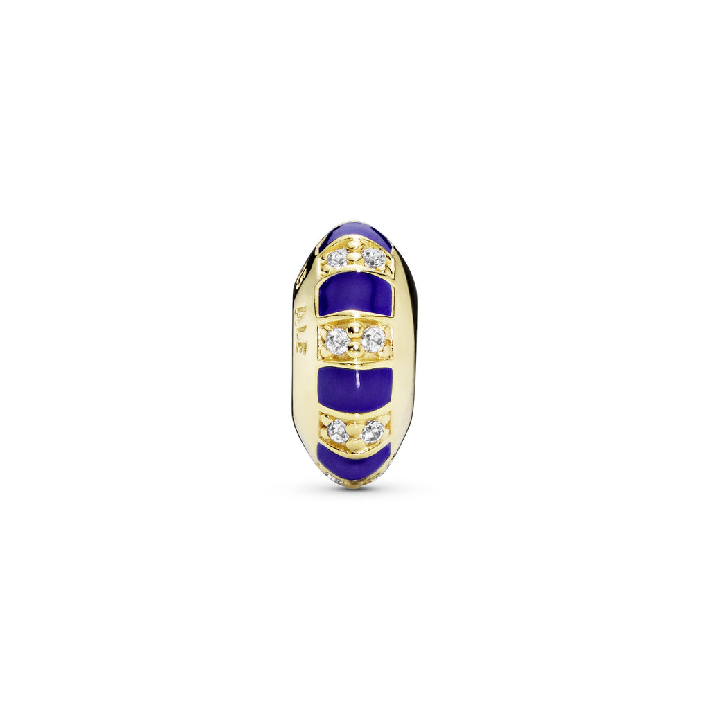 Pandora Charm Featuring Blue Stripes Spacer