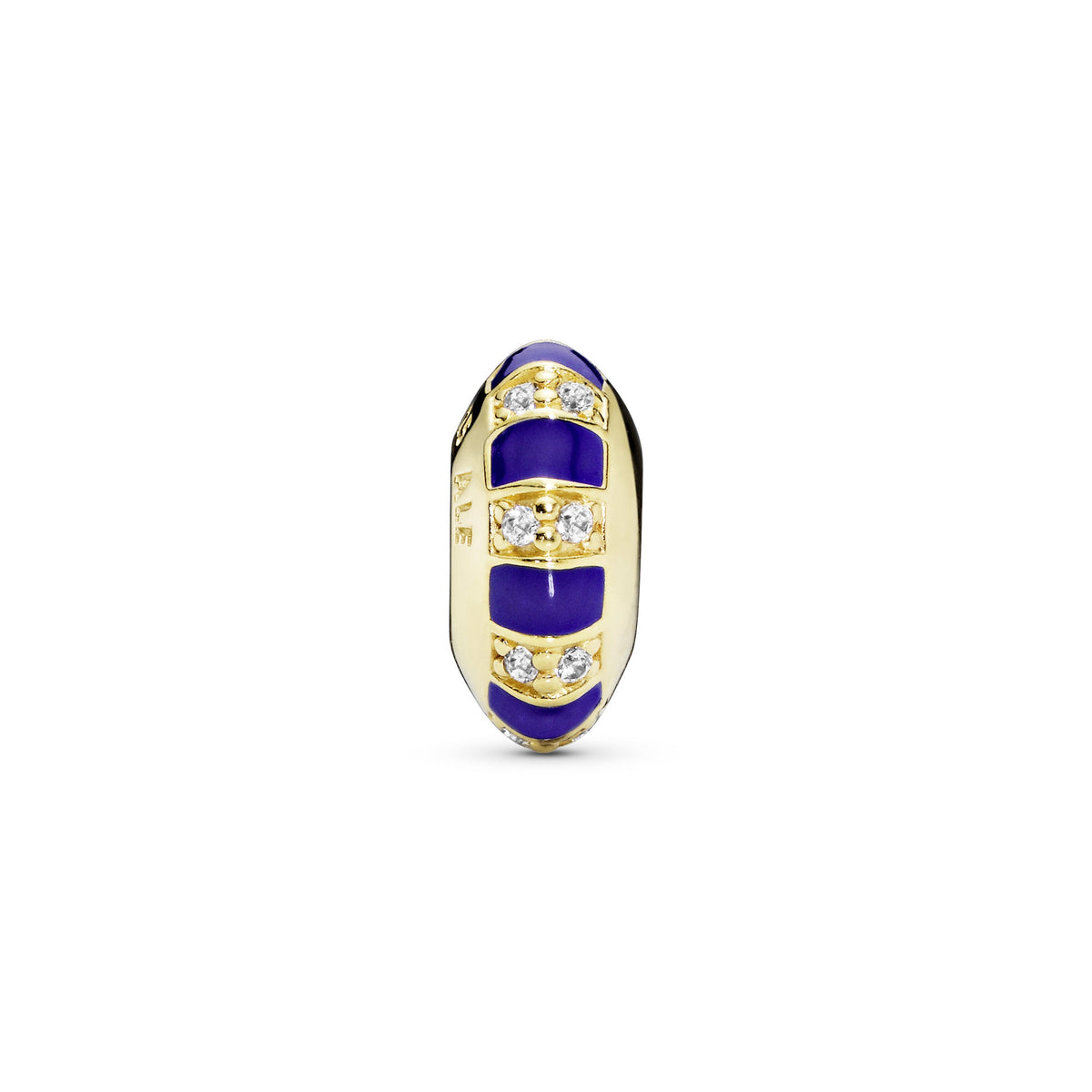 Pandora Charm Featuring Blue Stripes Spacer