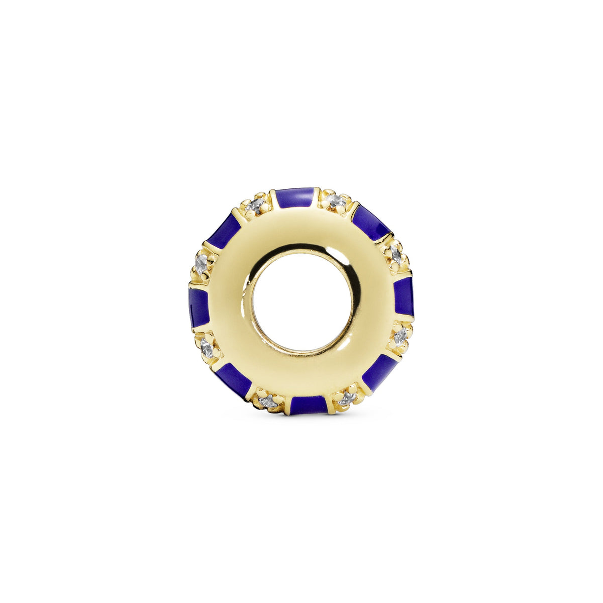 Pandora Charm Featuring Blue Stripes Spacer