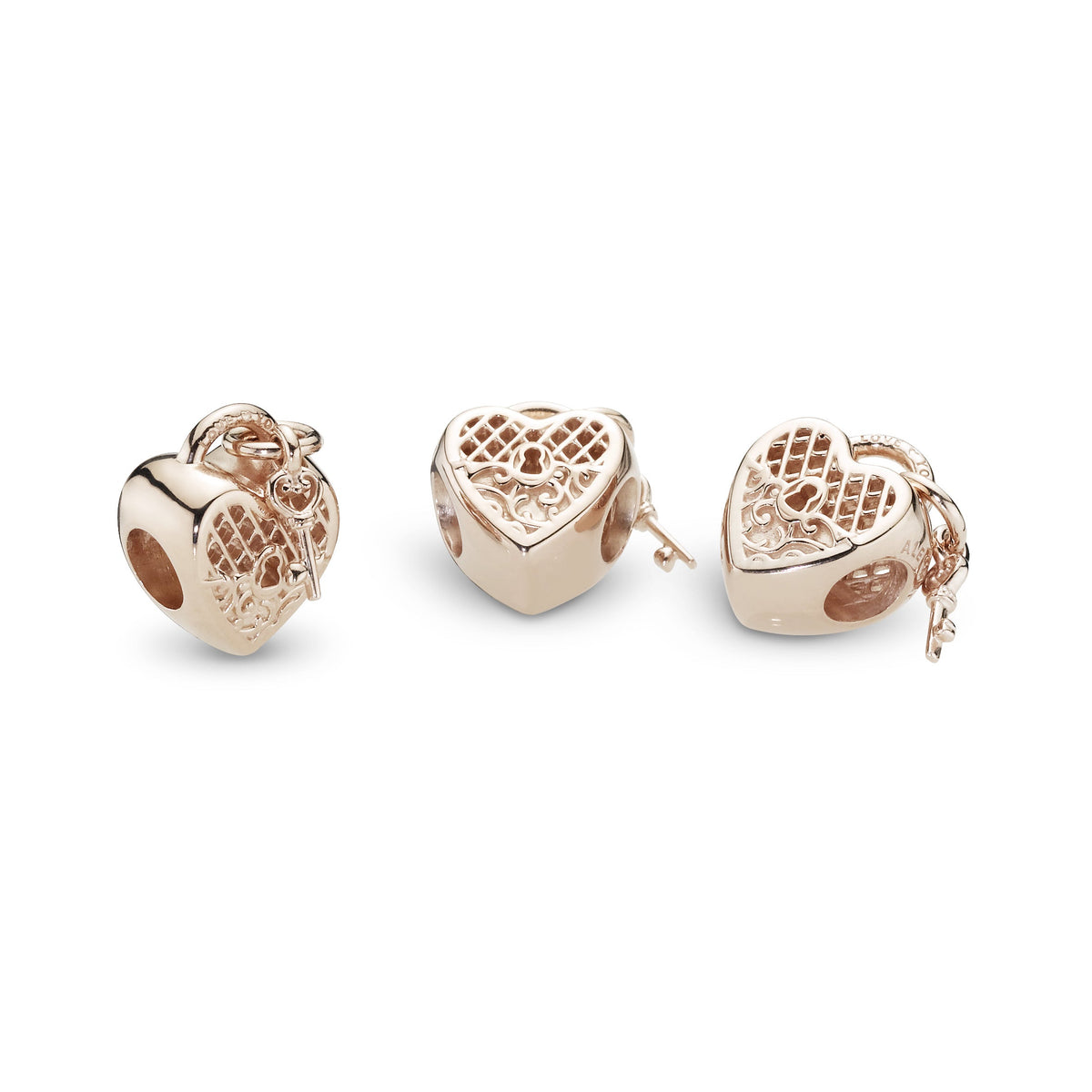 Pandora Charm Featuring Love You Heart Padlock