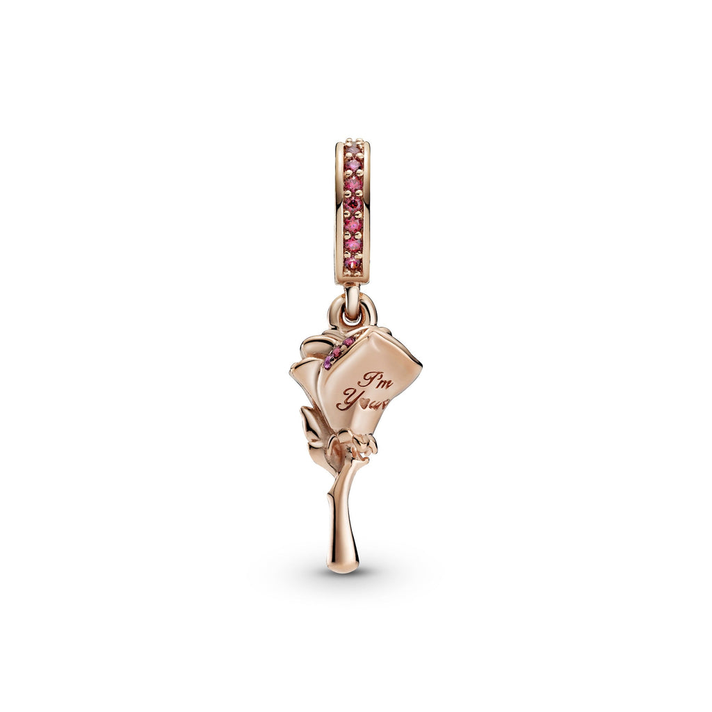 Pandora Charm Featuring Rose Flower Dangle