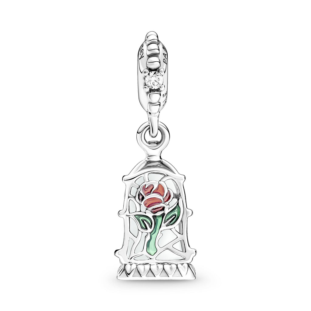 Pandora Charm Featuring Disney Beauty and the Beast Enchanted Rose Dangle