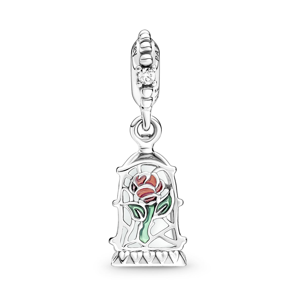 Pandora Charm Featuring Disney Beauty and the Beast Enchanted Rose Dangle