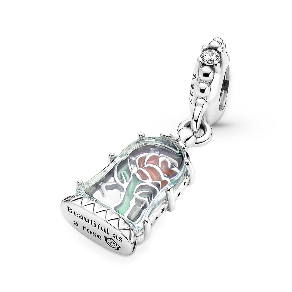 Pandora Charm Featuring Disney Beauty and the Beast Enchanted Rose Dangle
