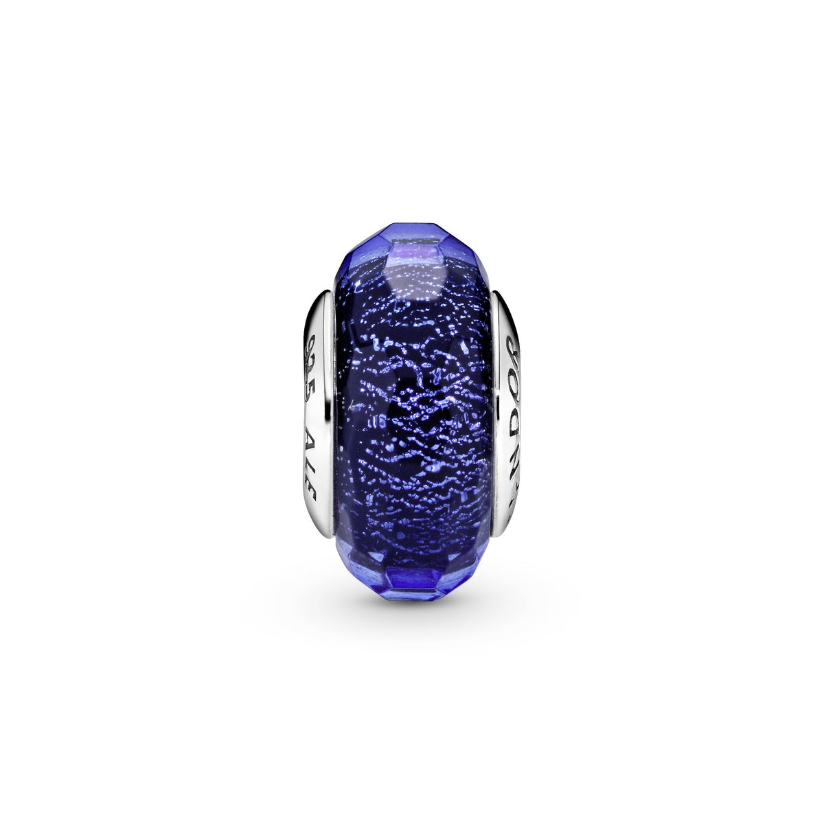 Pandora Charm Featuring Faceted Blue Murano Glass