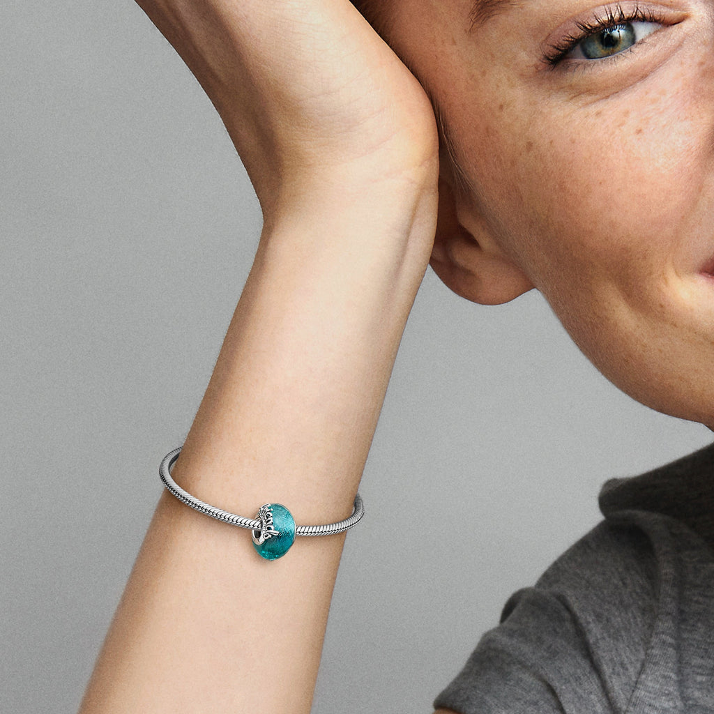 Pandora Charm Featuring Faceted Murano Glass Friendship