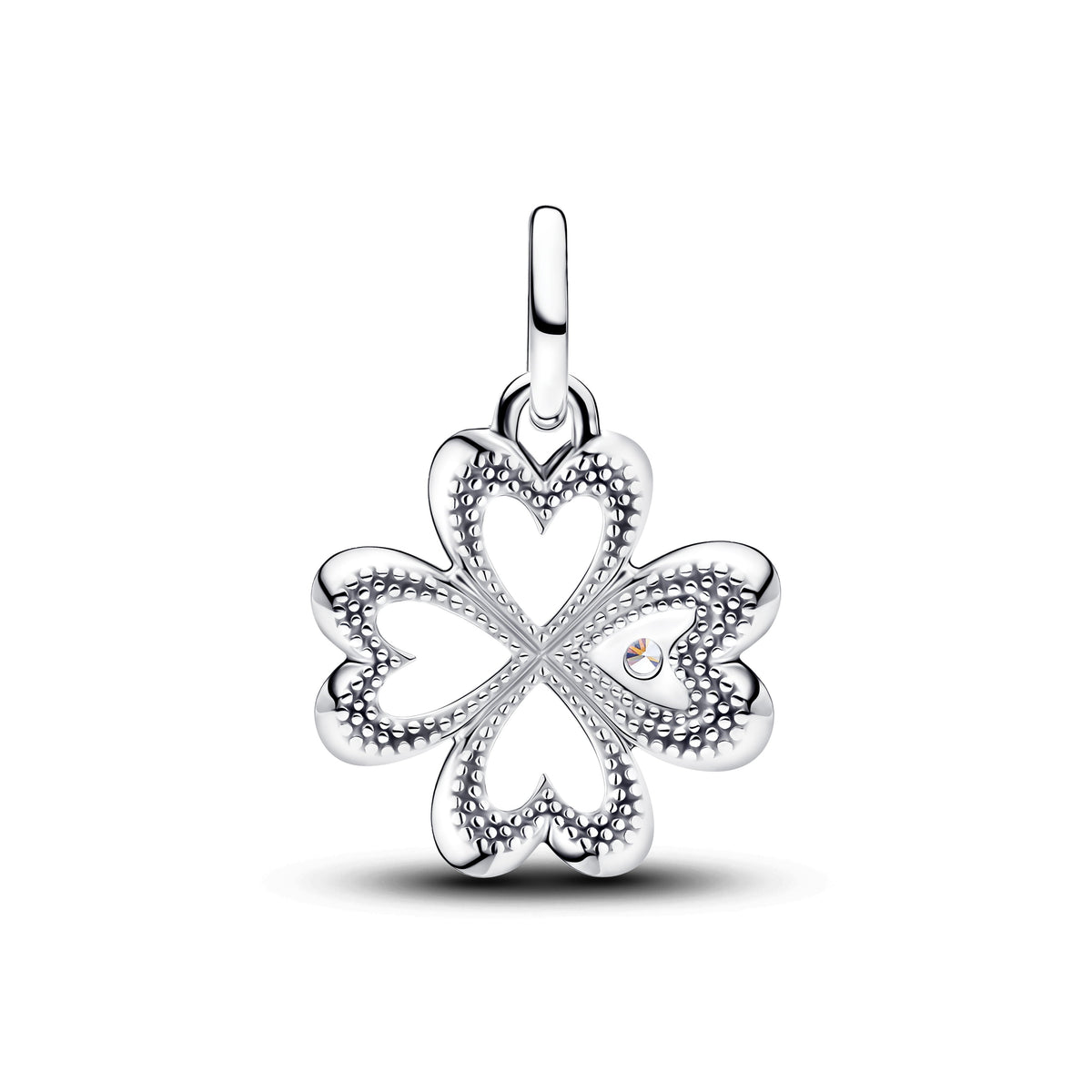 Pandora Charm Featuring Heart Four-Leaf Clover Medallion
