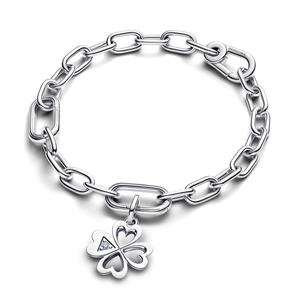 Pandora Charm Featuring Heart Four-Leaf Clover Medallion