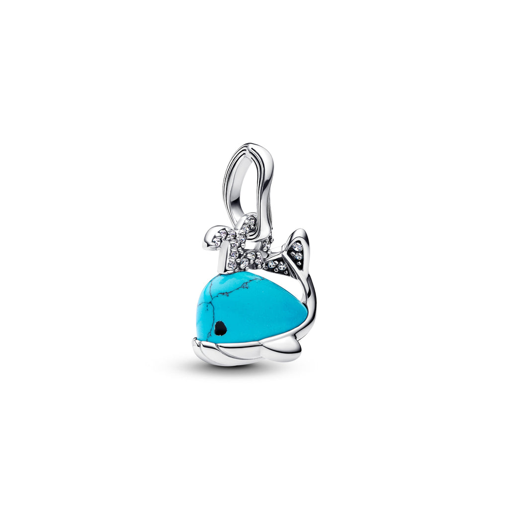 Turquoise-colored Whale Dangle Charm