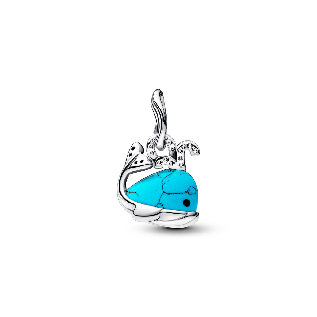 Pandora Charm Featuring Turquoise-colored Whale Dangle