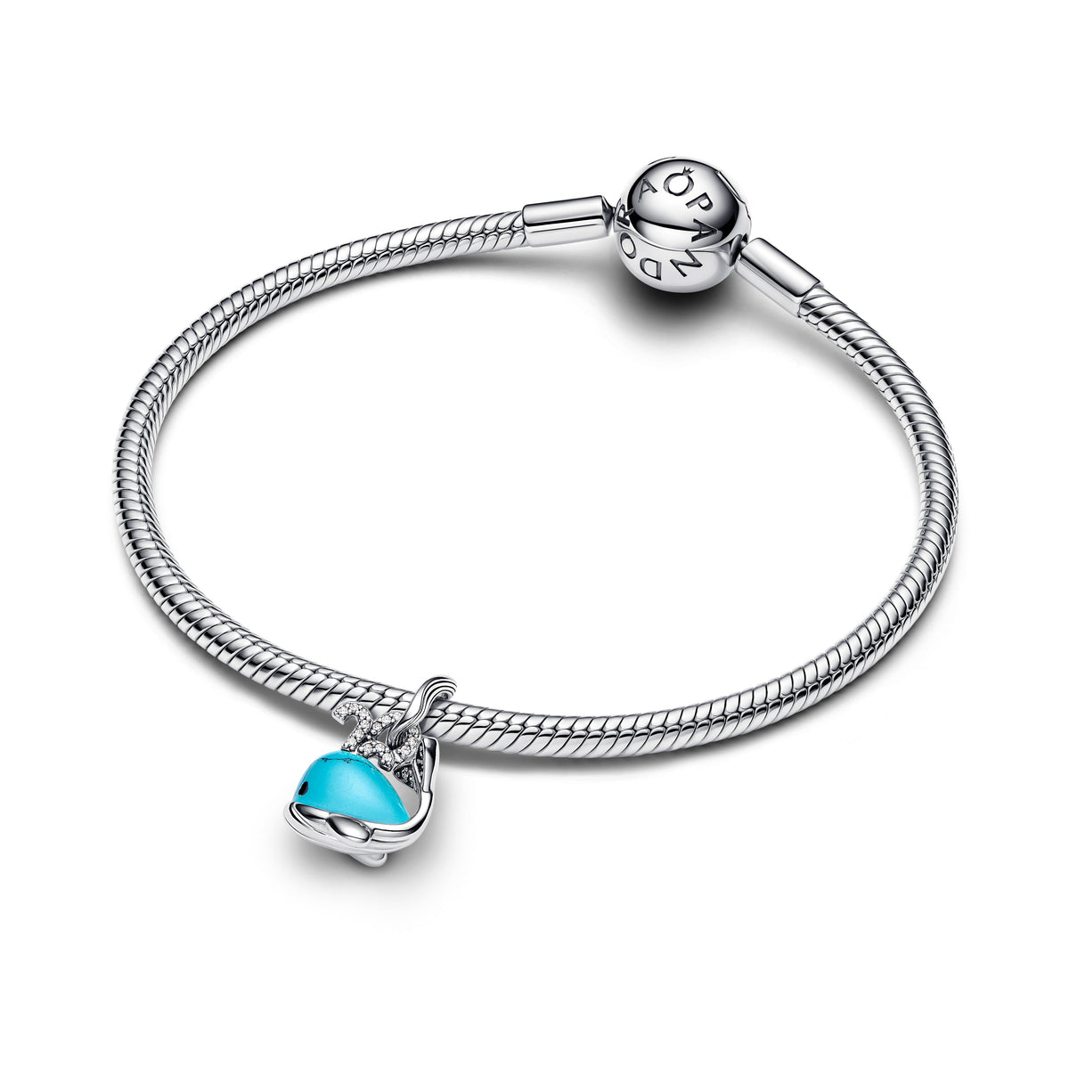 Pandora Charm Featuring Turquoise-colored Whale Dangle