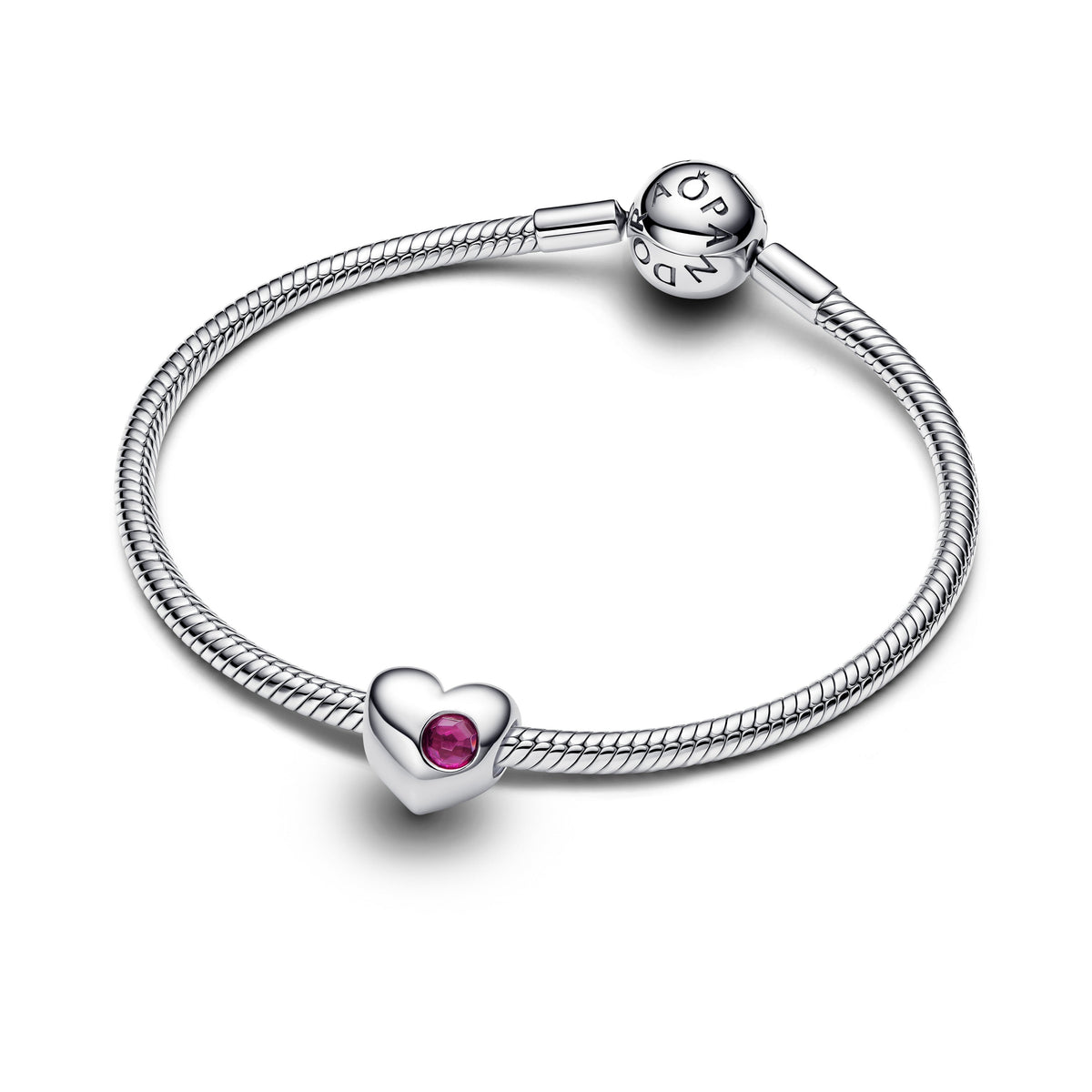 Pandora Charm Featuring Engravable True Red Stone Heart