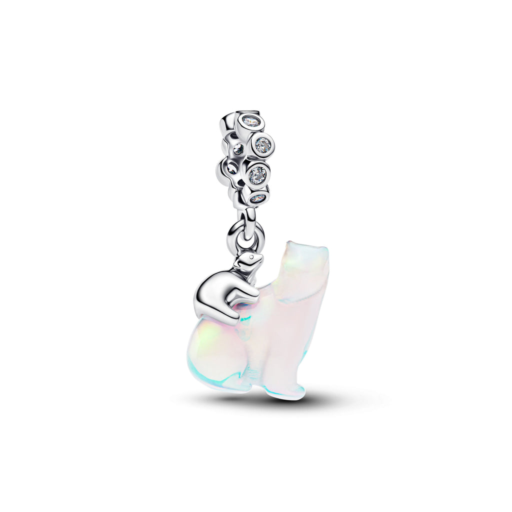 Polar Bear Mother & Cub Dangle Charm