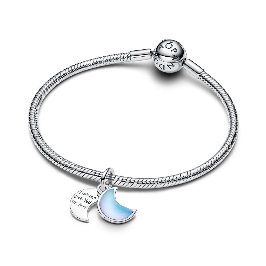 Pandora Charm Featuring Crescent Moon Double Dangle