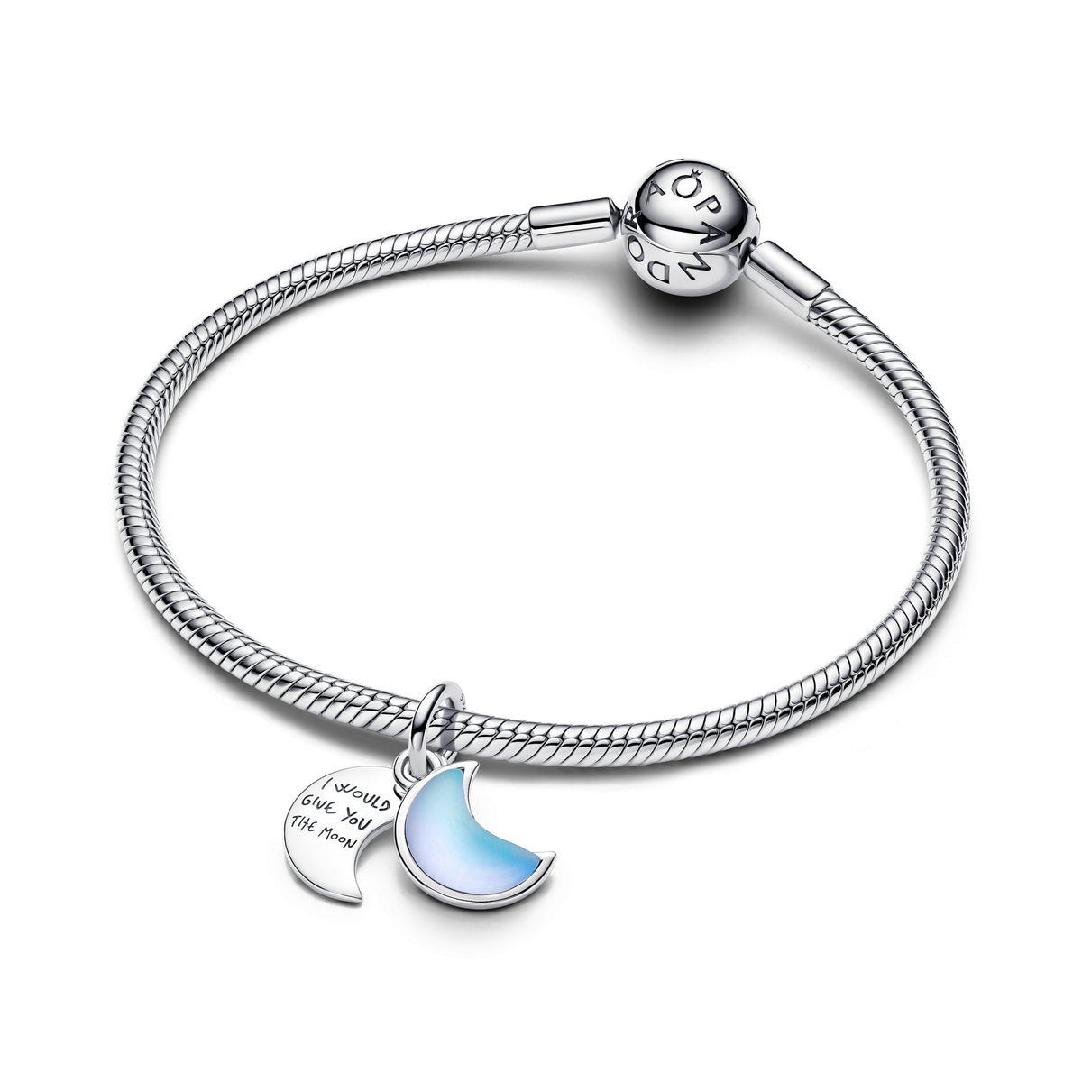 Pandora Charm Featuring Crescent Moon Double Dangle