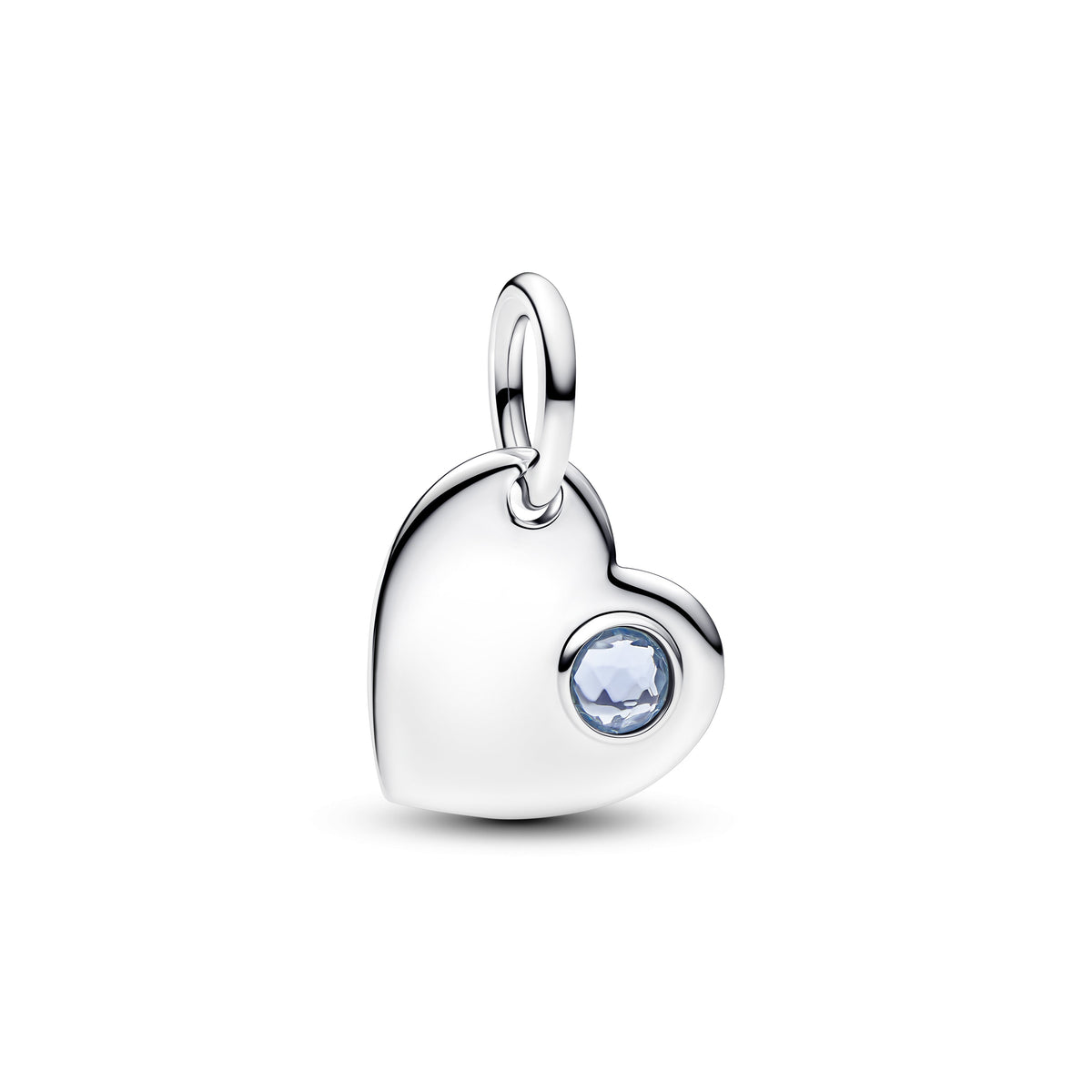 Engravable Heart Aqua Blue Stone Dangle Charm
