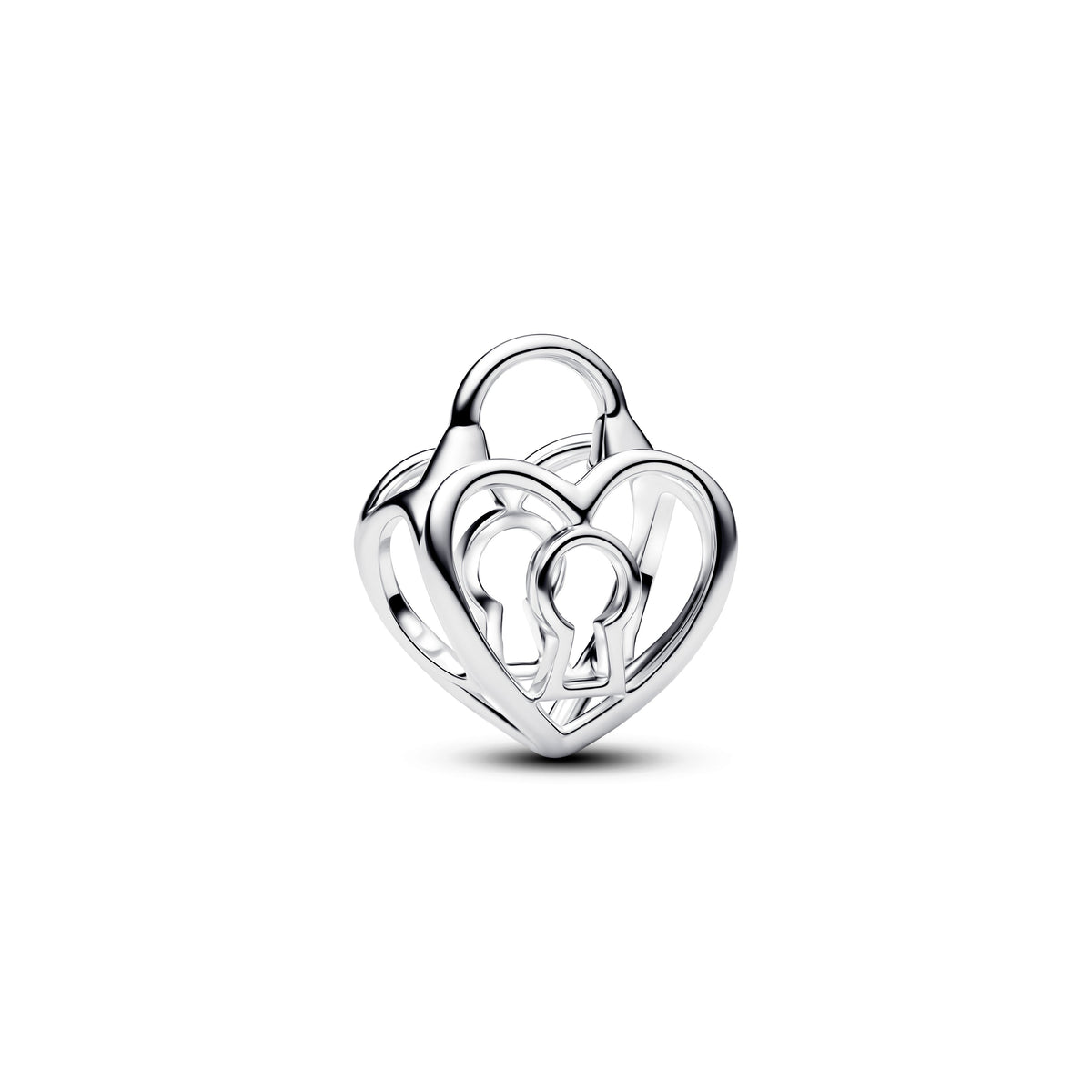 Openwork Heart Padlock Charm