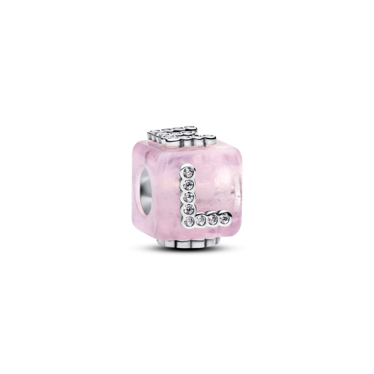 Pink Murano Glass Love Cube Charm