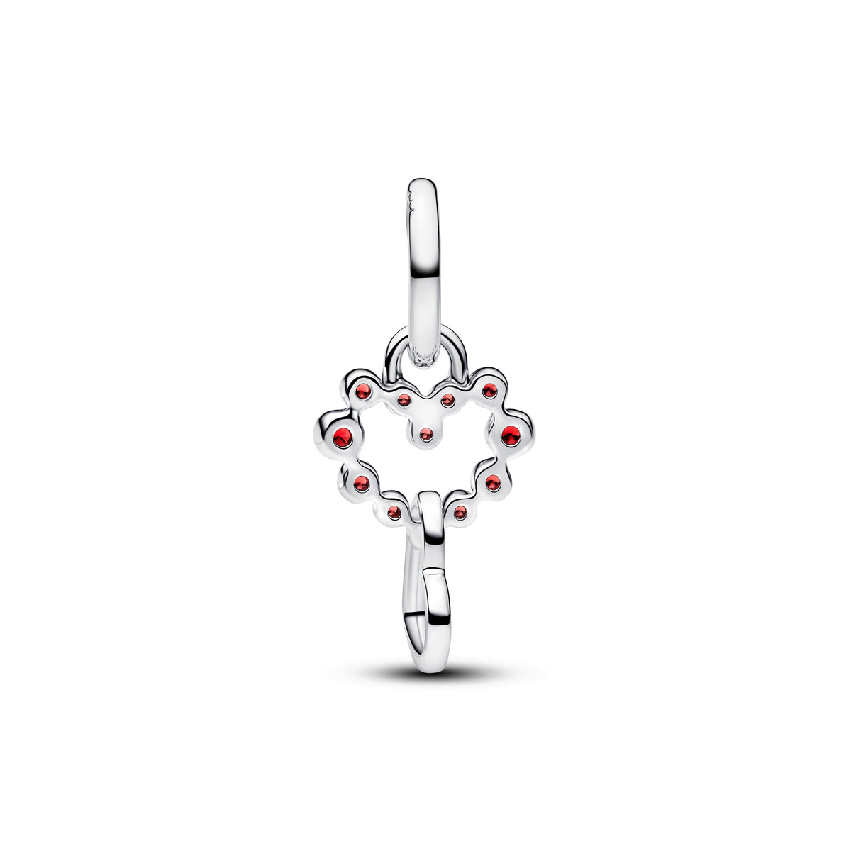 Pandora Connected Hearts & Red Stones Dangle Charm