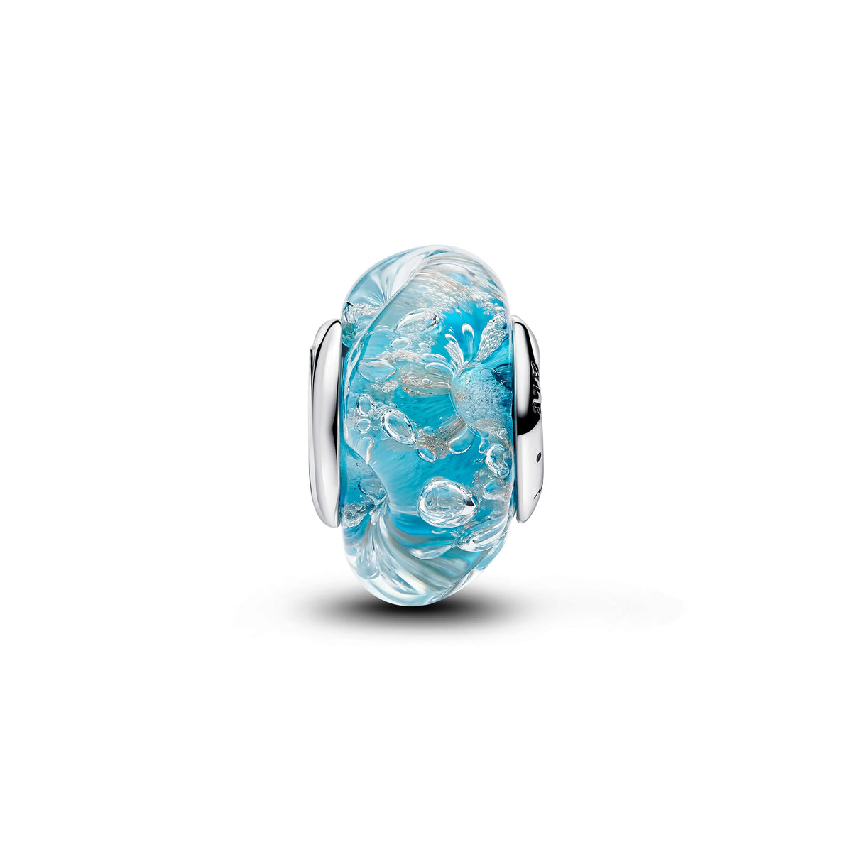 Pandora Charm Featuring Turquoise Murano Glass & Glitter