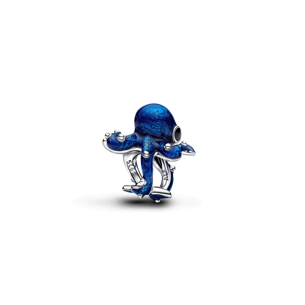 Pandora Charm Featuring Blue Octopus