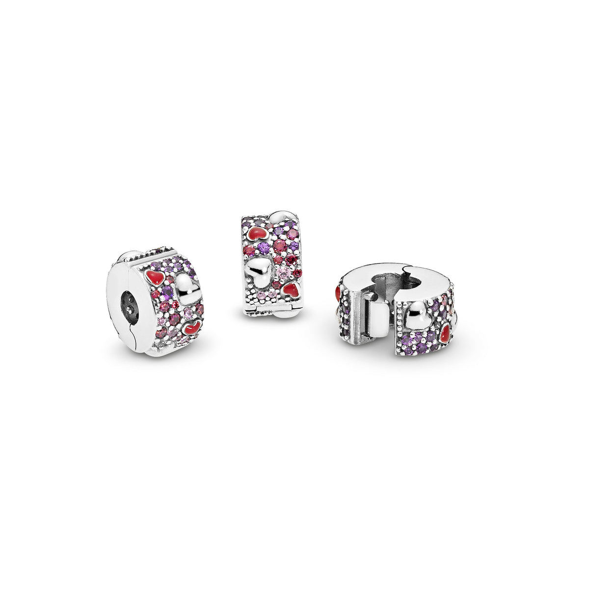 Pandora Charm Featuring Asymmetrical Hearts Pavé Clip