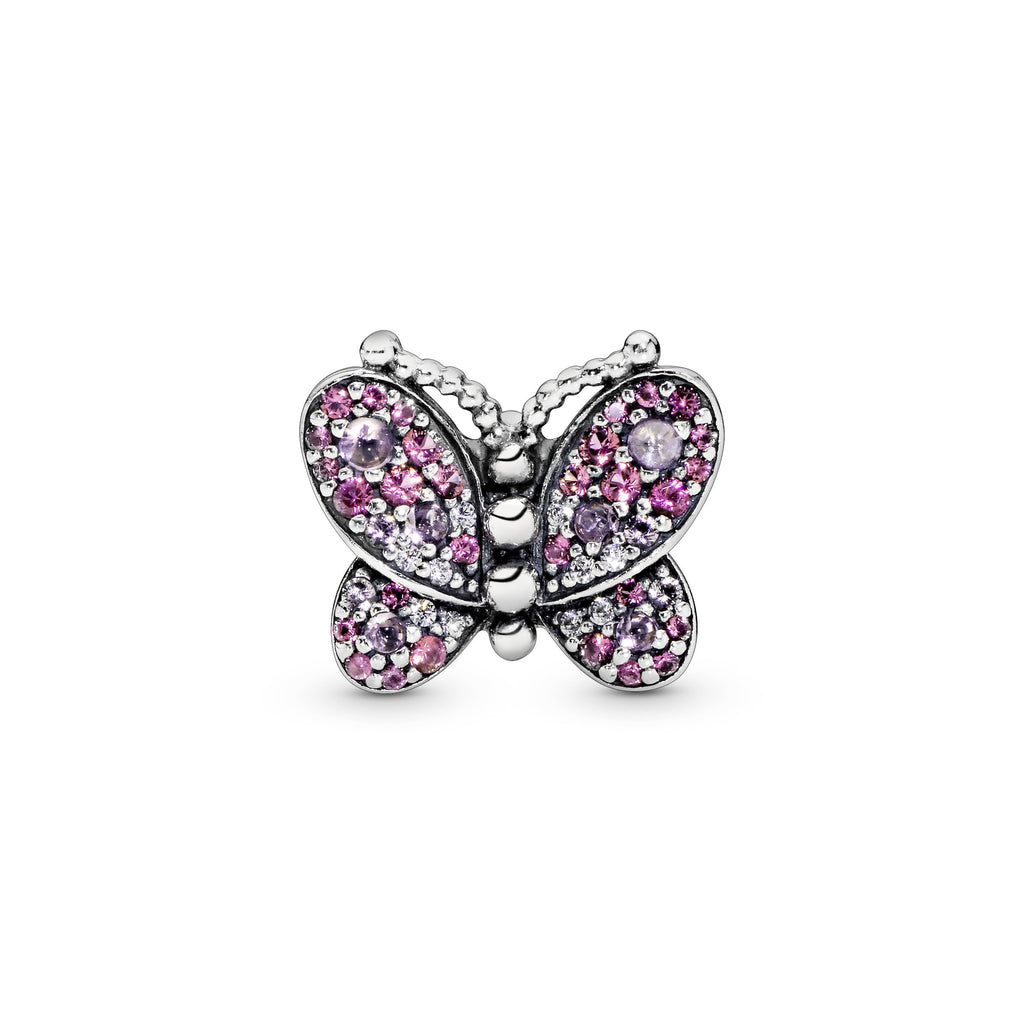 Pandora Charm Featuring Pink Pavé Butterfly
