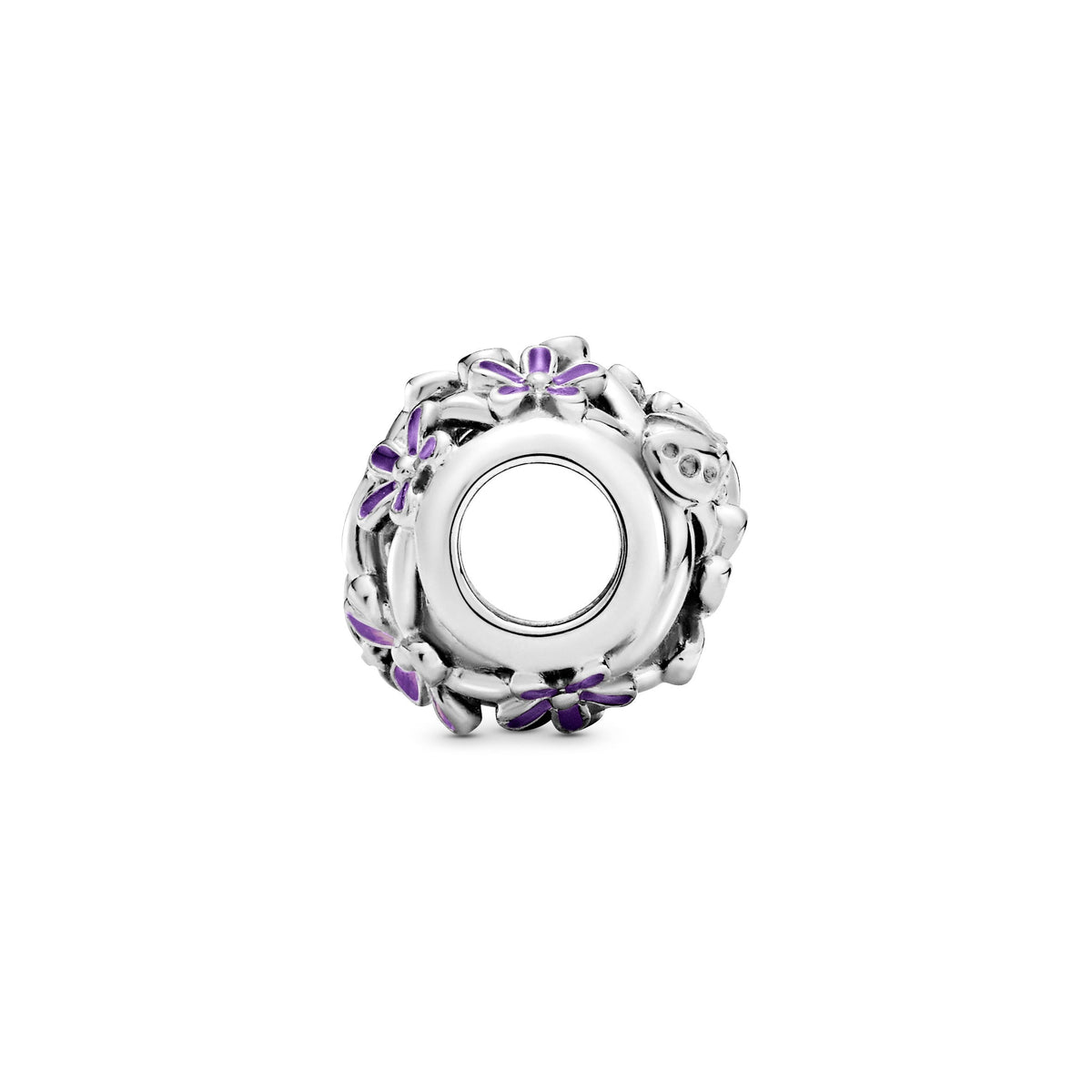 Pandora Charm Featuring Openwork Purple Daisy