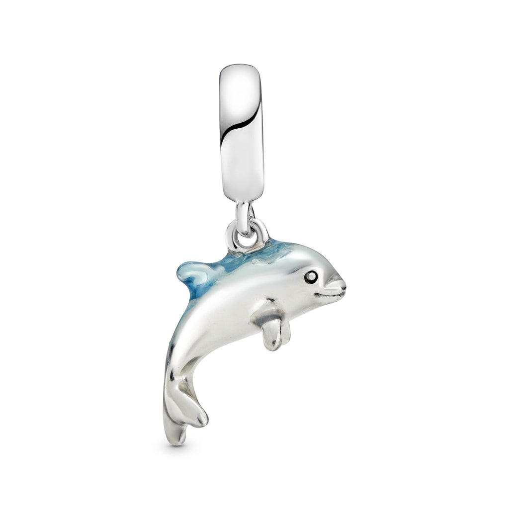 Pandora Ring Featuring Shimmering Dolphin Dangle
