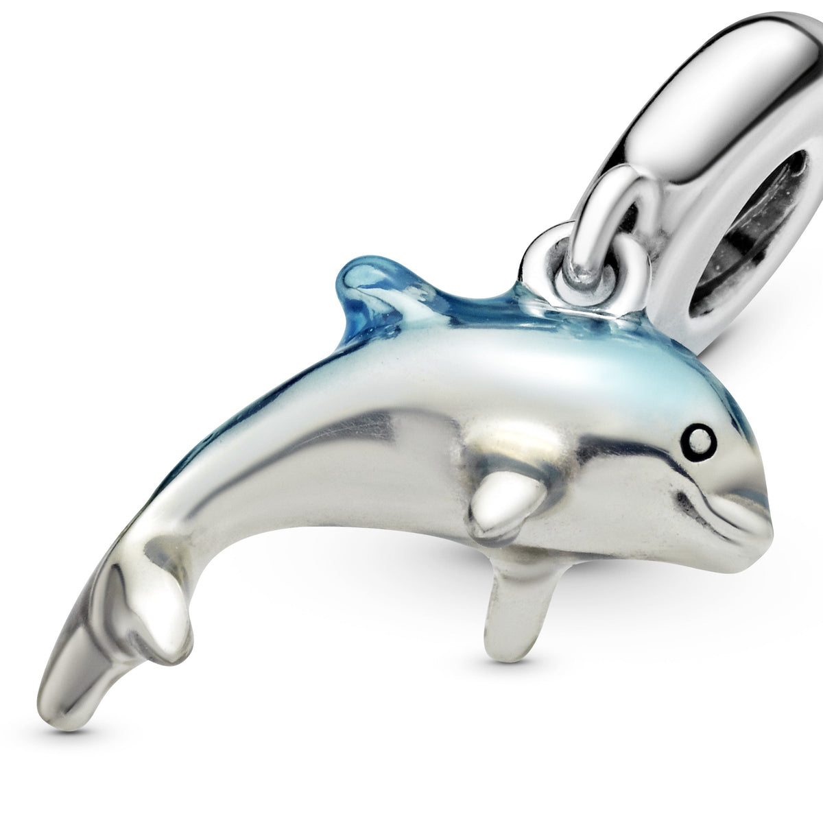 Pandora Ring Featuring Shimmering Dolphin Dangle