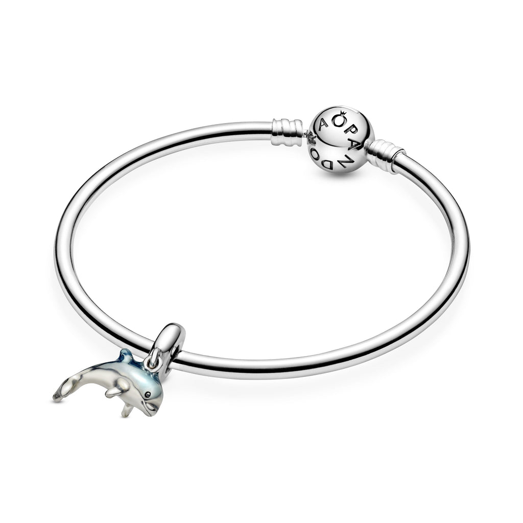 Pandora Ring Featuring Shimmering Dolphin Dangle