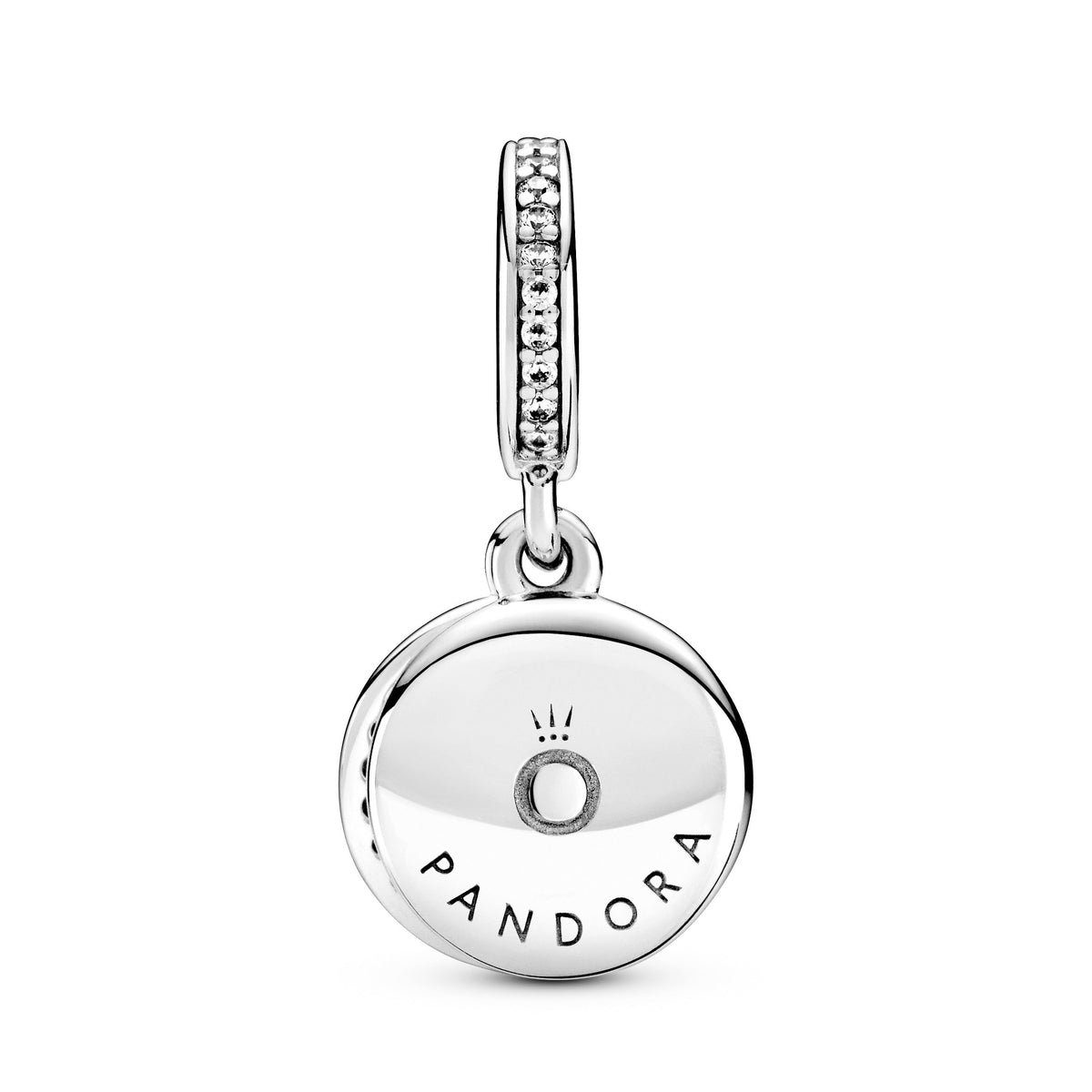 Pandora Charm Featuring Sparkling Green Disc Double Dangle