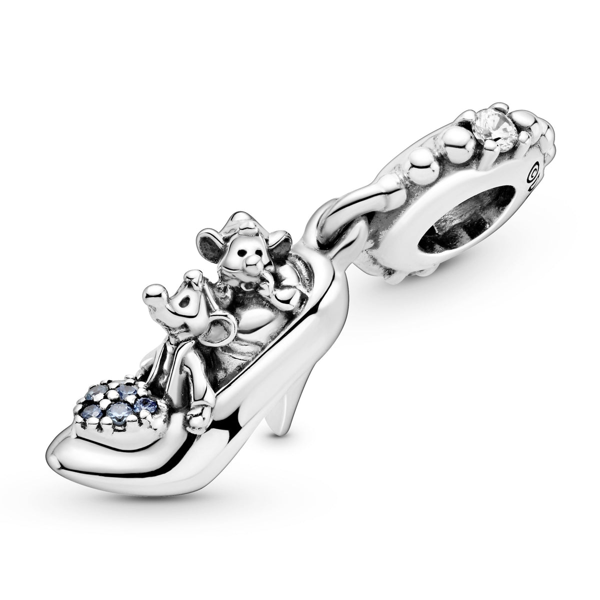 Pandora Charm Featuring Disney Cinderella Glass Slipper & Mice Dangle