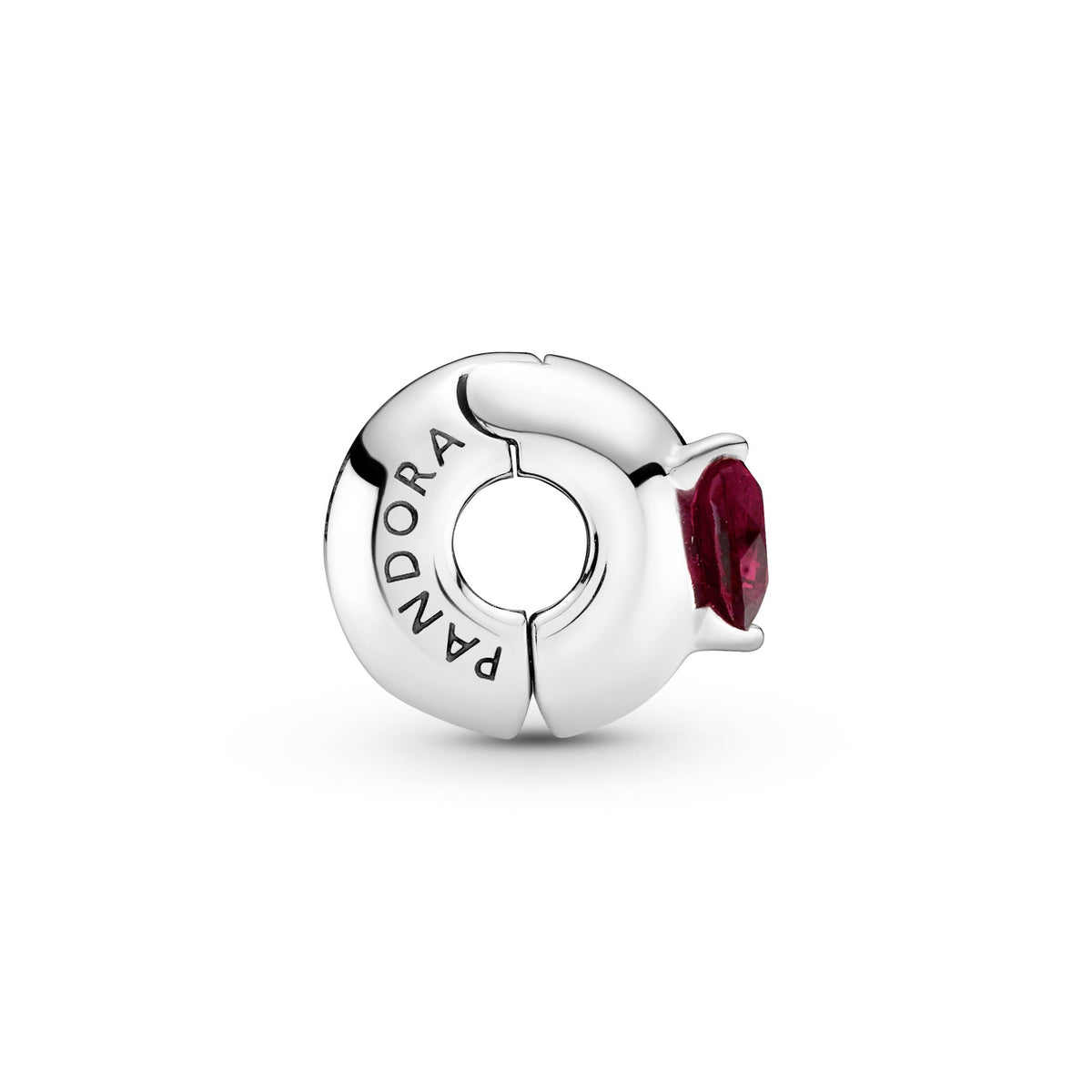 Pandora Charm Featuring Red Heart Solitaire Clip