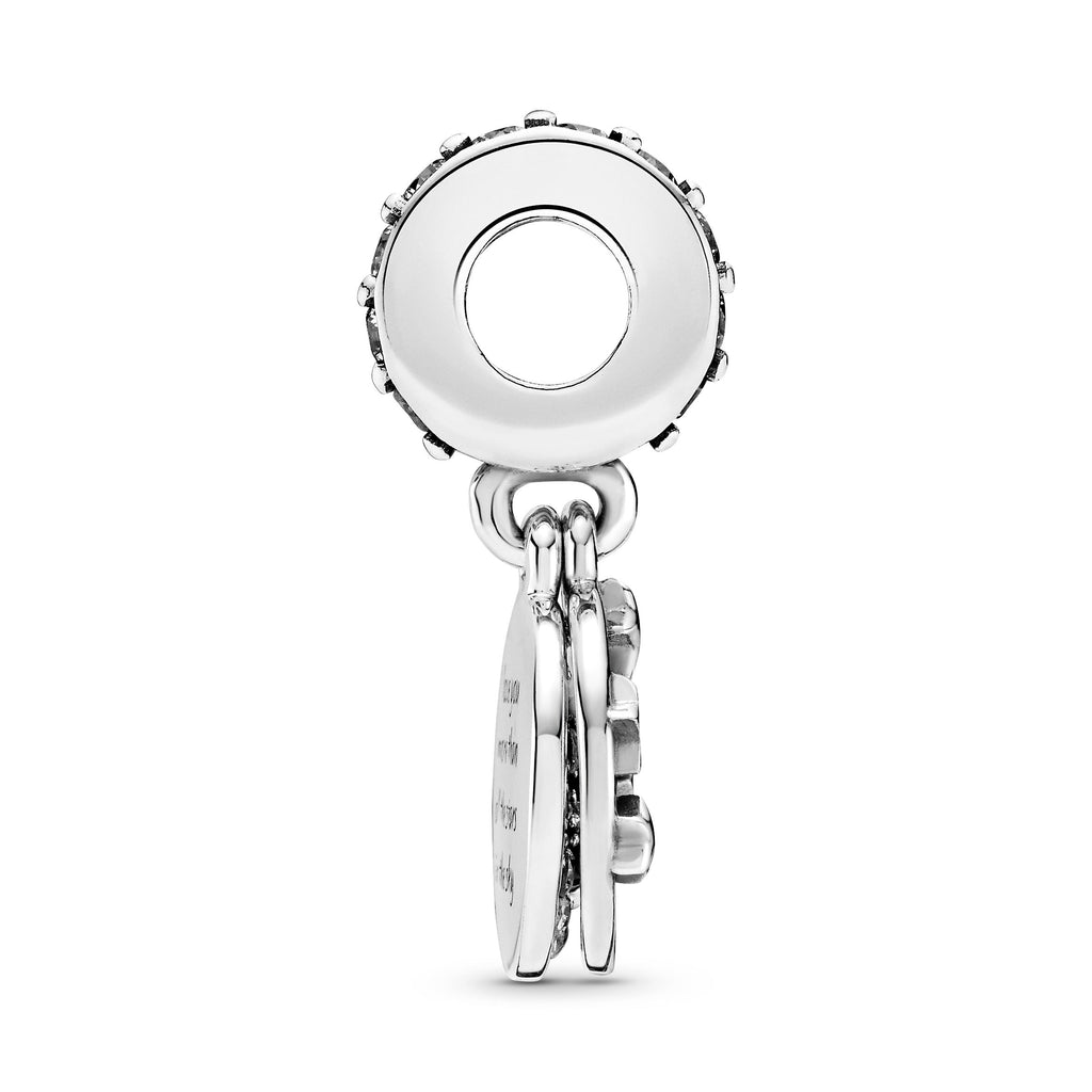 Pandora Charm Featuring Blue Night Sky Crescent Moon & Stars Dangle
