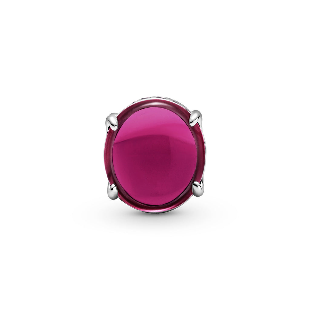 Pandora Fuchsia Rose Oval Cabochon Charm