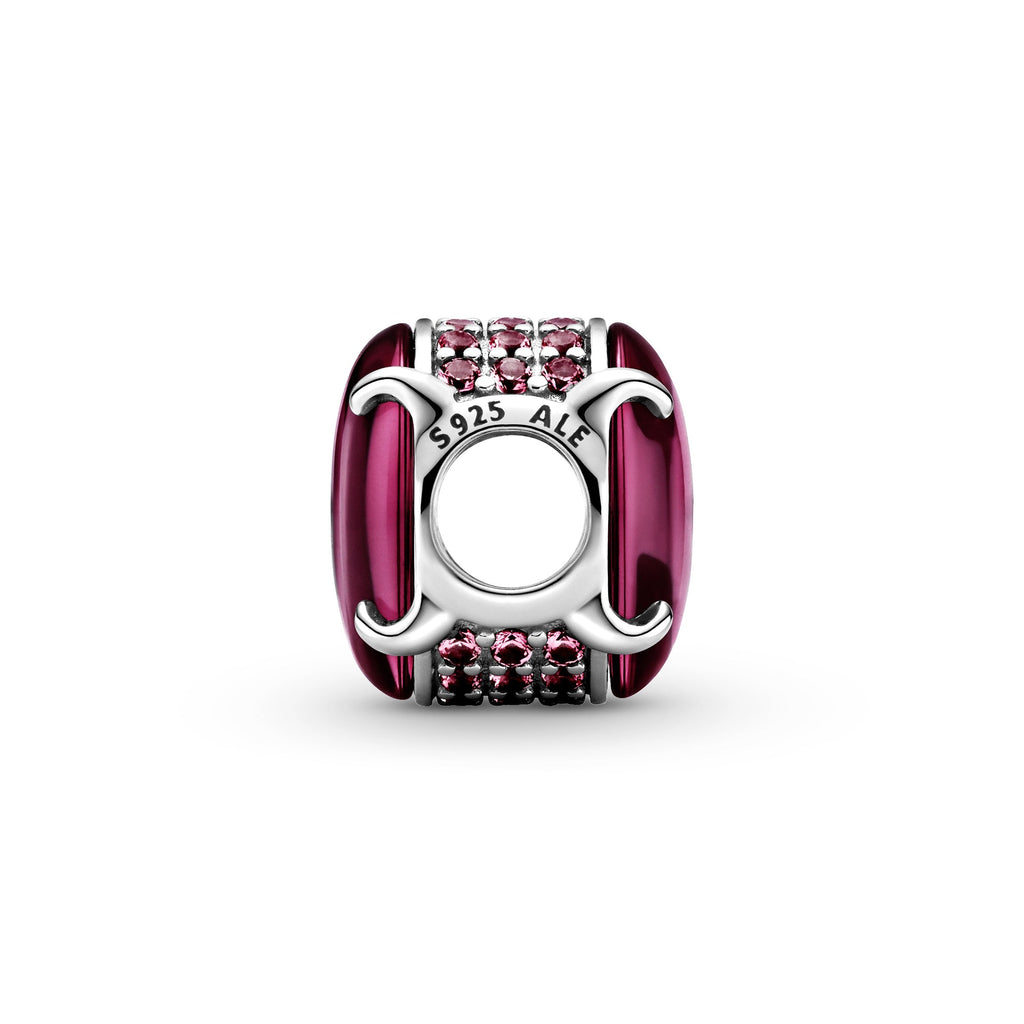 Pandora Fuchsia Rose Oval Cabochon Charm