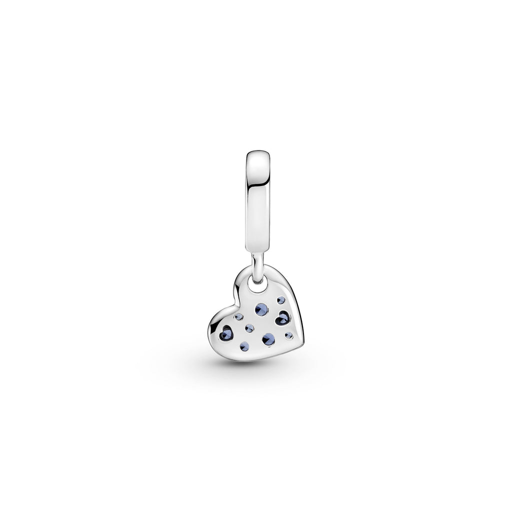 Pandora Stellar Blue Pavé Tilted Heart Dangle Charm