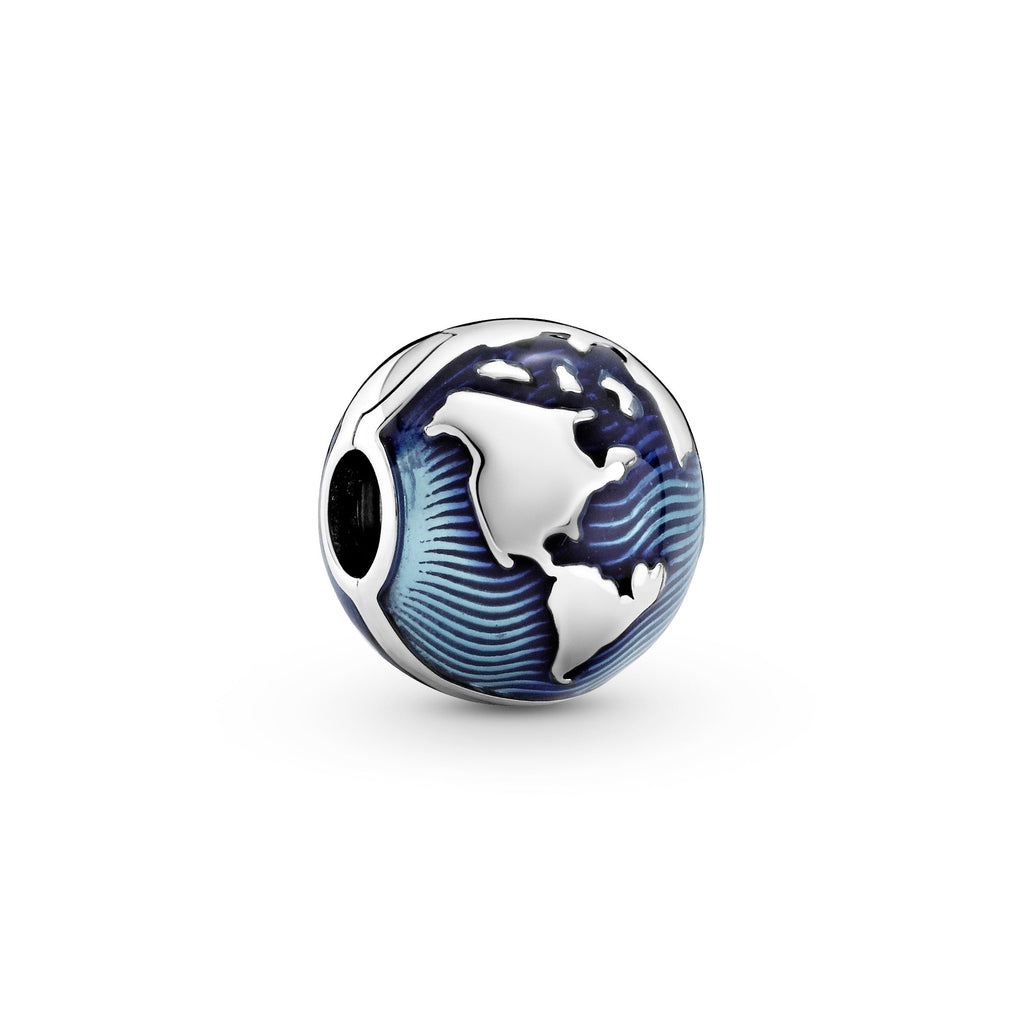 Pandora Charm Featuring Blue Globe Clip