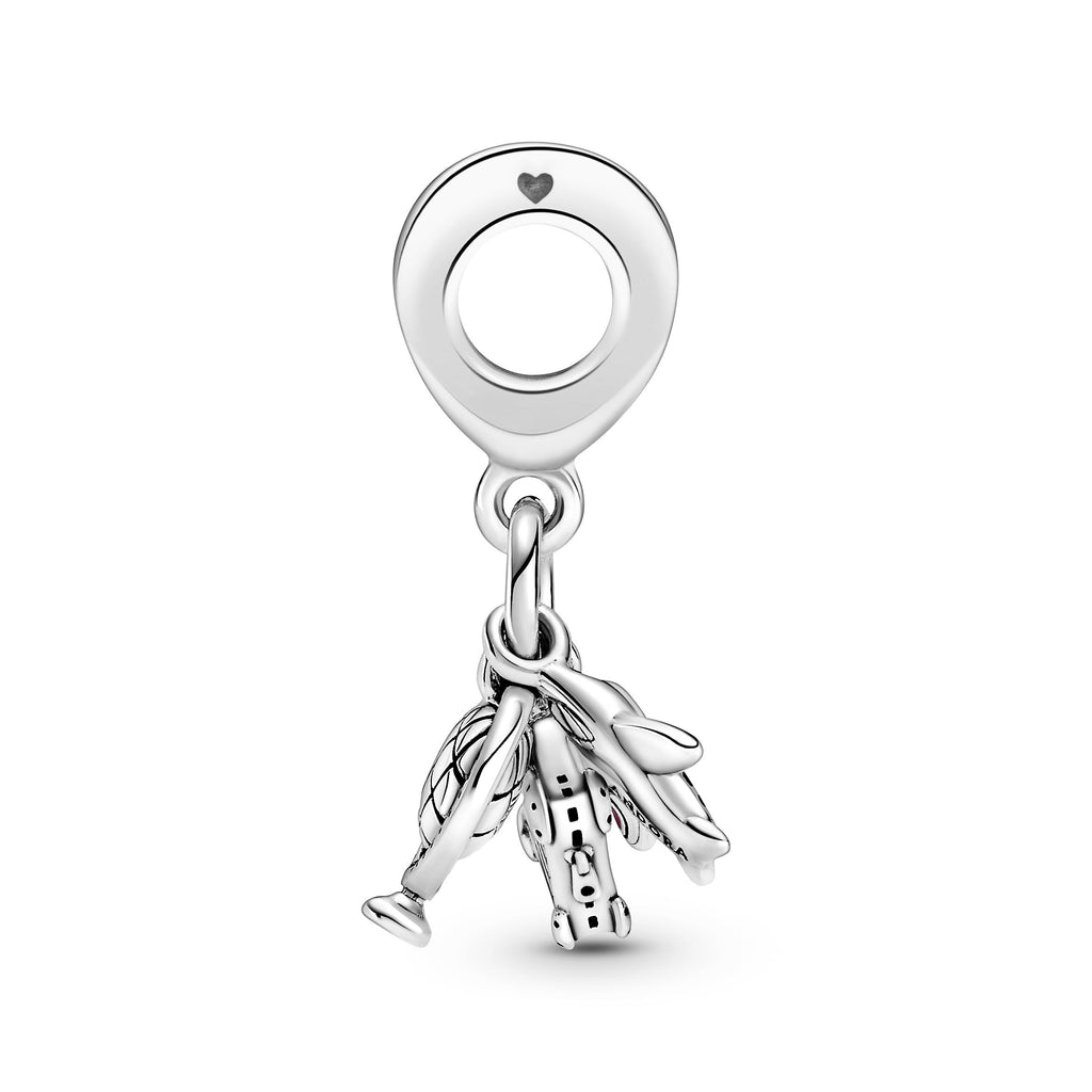 Pandora Charm Featuring Airplane, Globe & Suitcase Dangle