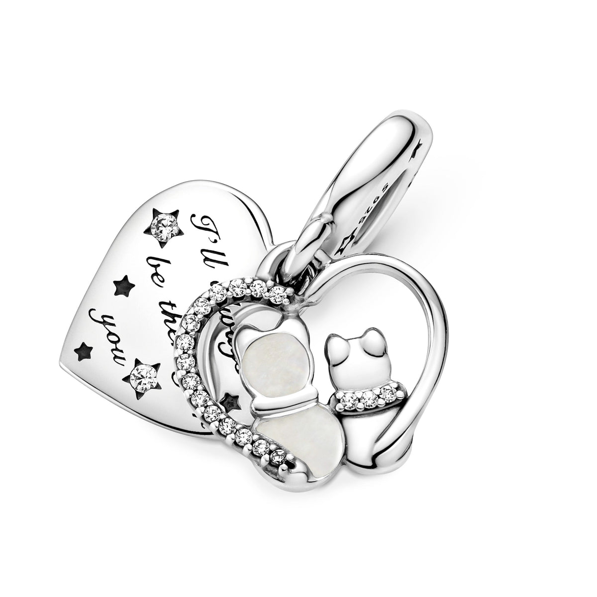 Pandora Cats & Hearts Dangle Charm