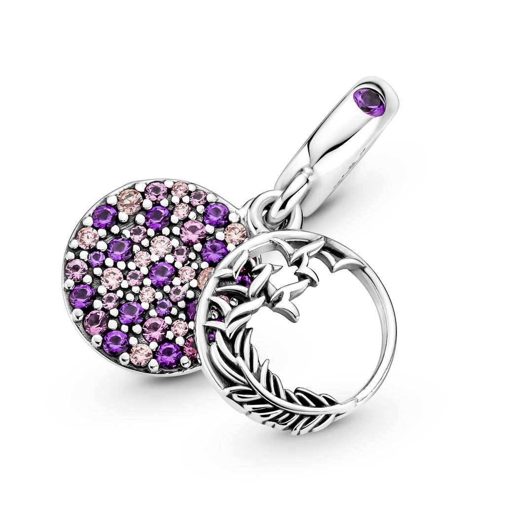 Pandora Charm Featuring Pavé Feather Dangle