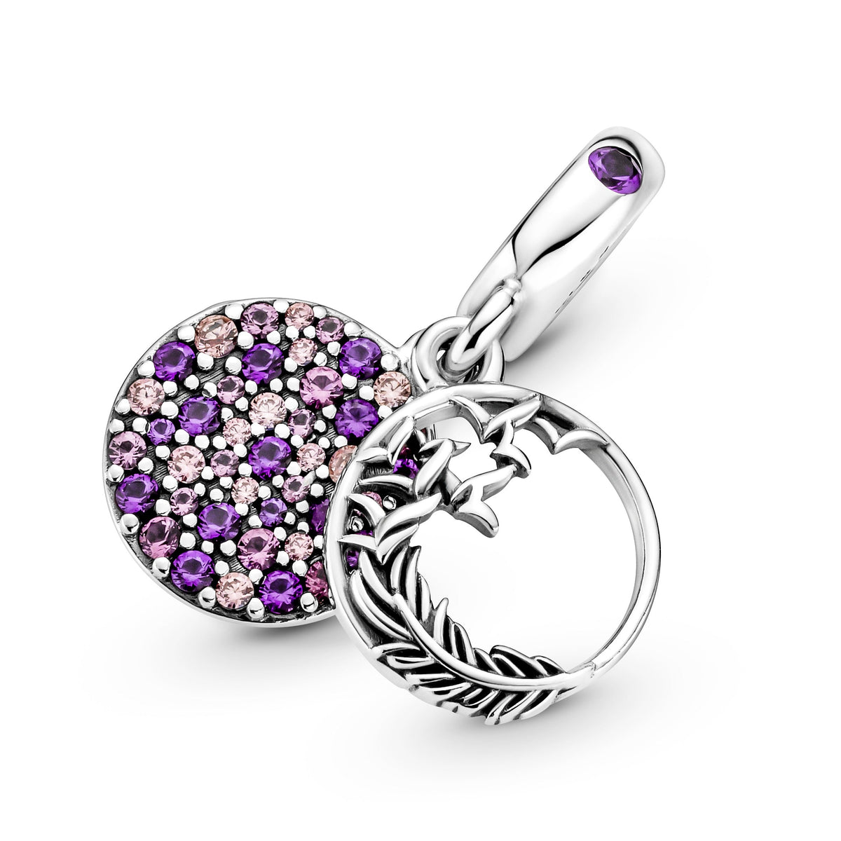 Pandora Charm Featuring Pavé Feather Dangle
