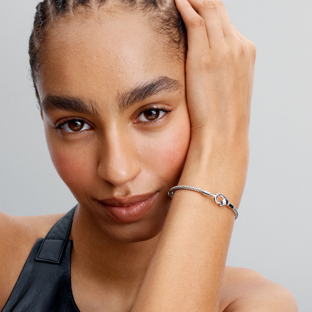 Pandora Bracelet Featuring Studded Clasp & Chain