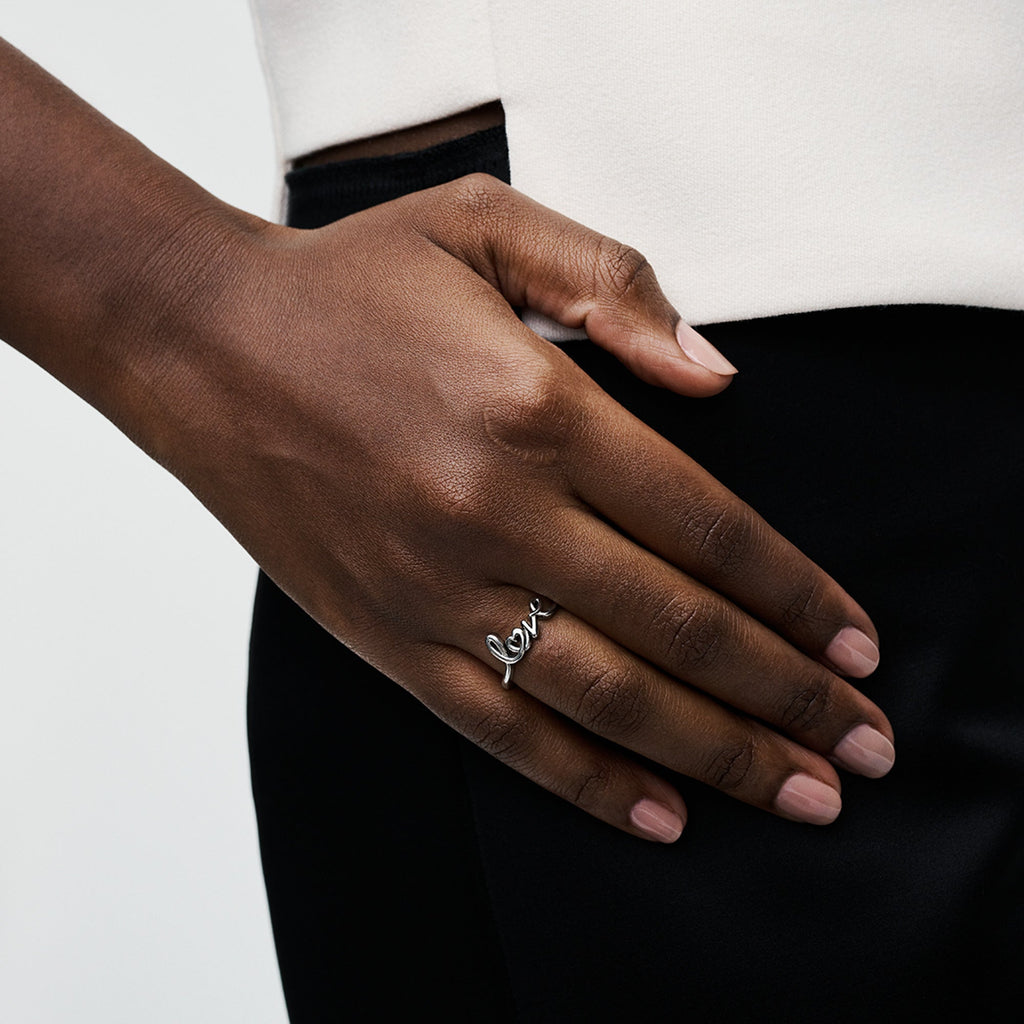 Pandora Handwritten Love Ring
