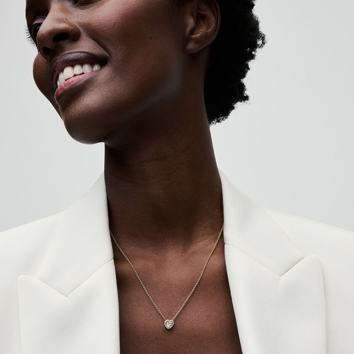 Pandora Necklace Featuring Sparkling Heart