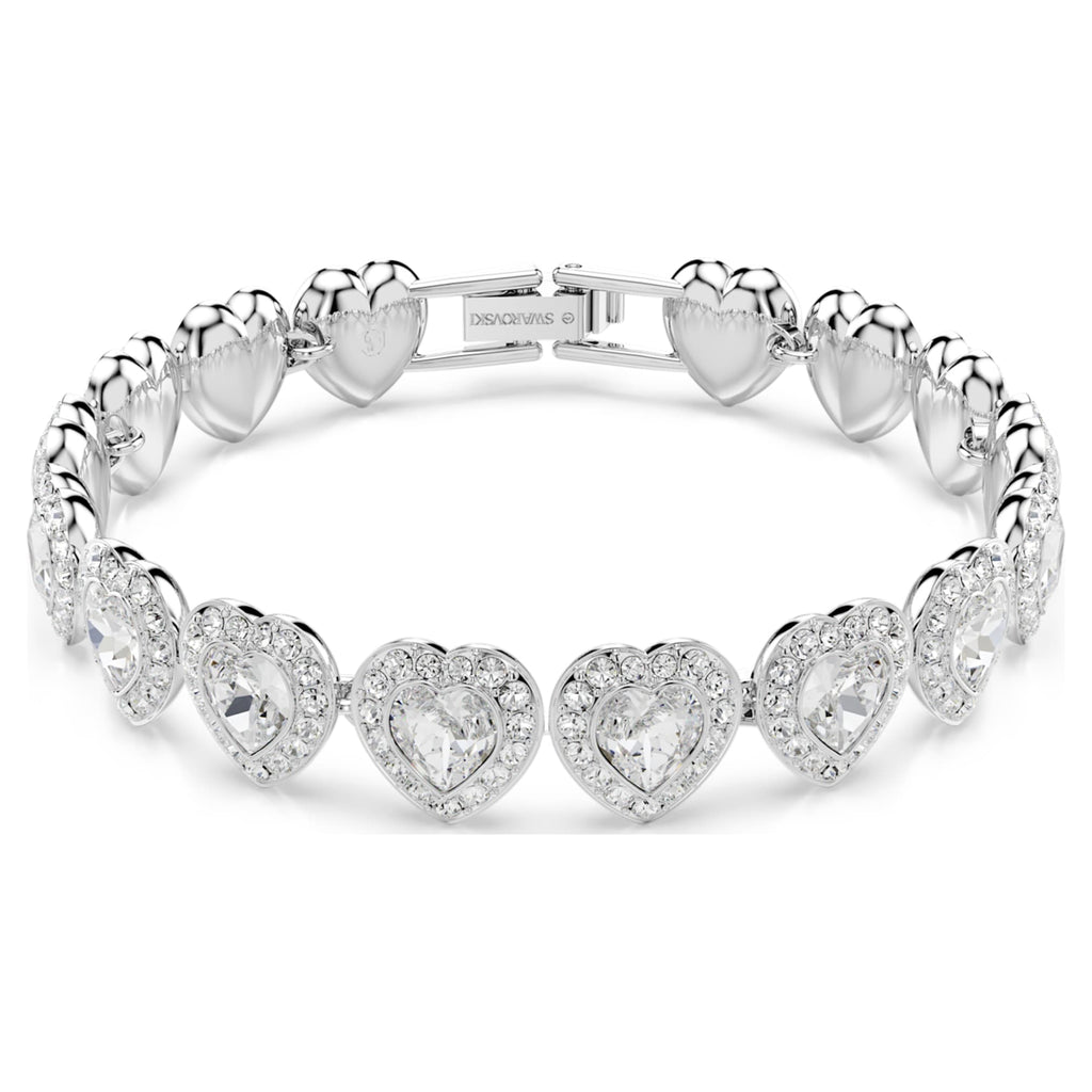 Ariana Grande x Swarovski bracelet featuring a heart motif with white mixed-cut accents and rhodium plating
