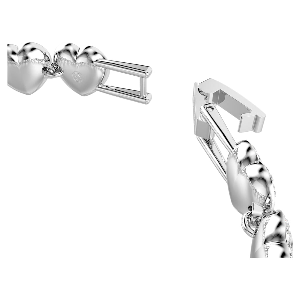 Ariana Grande x Swarovski bracelet featuring a heart motif with white mixed-cut accents and rhodium plating