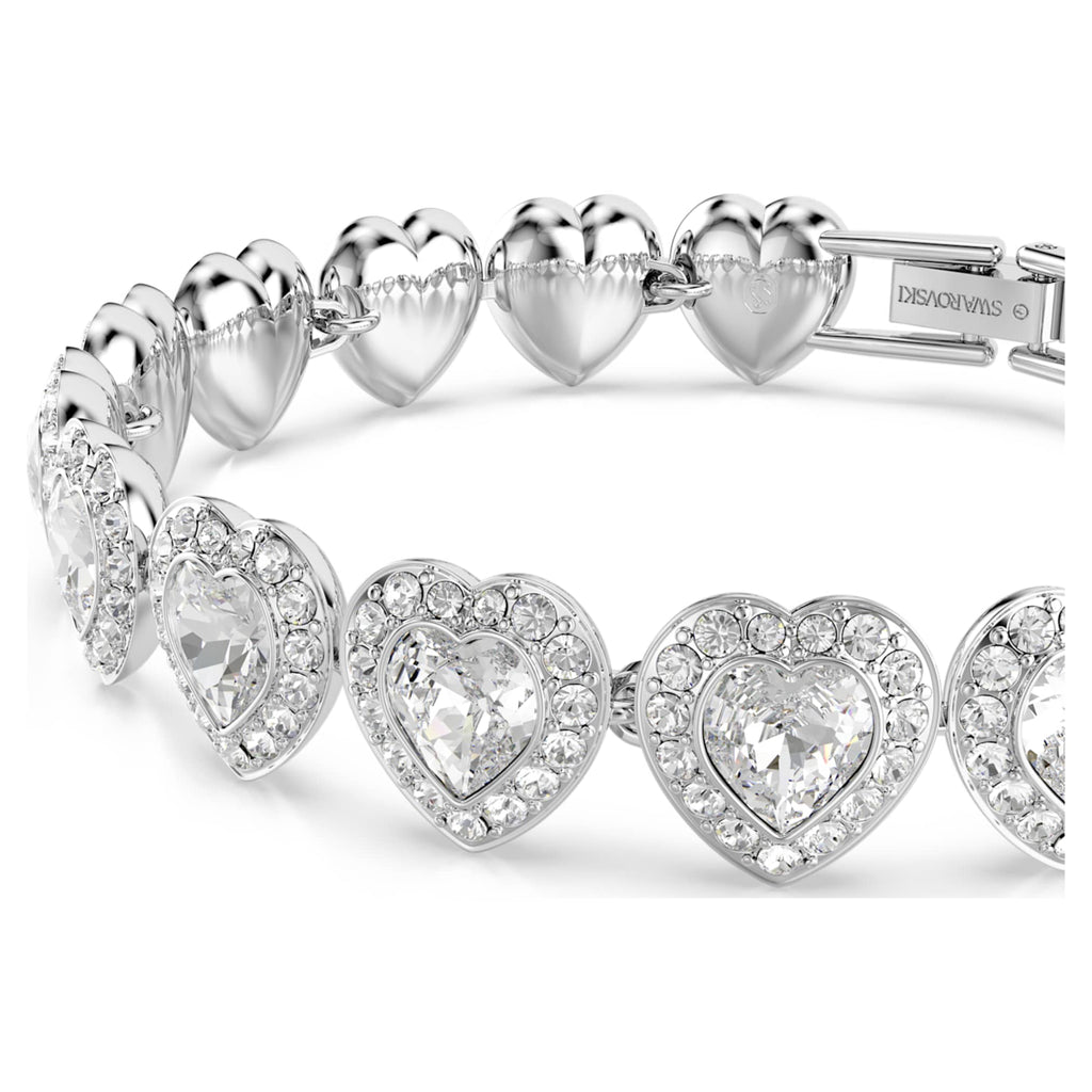 Ariana Grande x Swarovski bracelet featuring a heart motif with white mixed-cut accents and rhodium plating