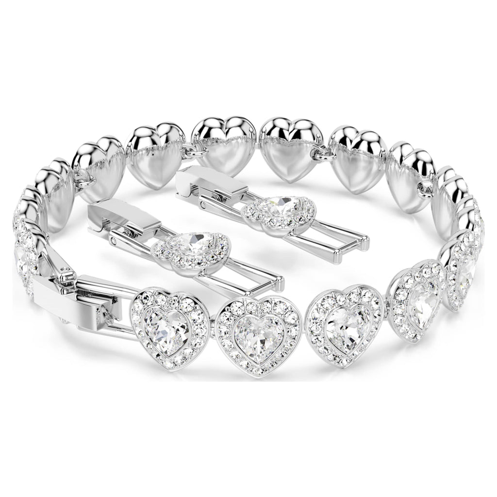 Ariana Grande x Swarovski bracelet featuring a heart motif with white mixed-cut accents and rhodium plating